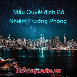 Mẫu quyết định bổ nhiệm trưởng phòng