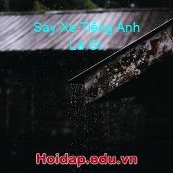 Say xe tiếng anh là gì