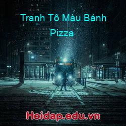 Tranh tô màu bánh pizza